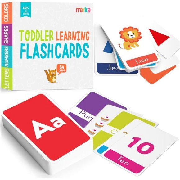 Toddler Flash Cards Alphabet Flash Cards for Toddlers, Set of 64 Letters, - Picture 1 of 7